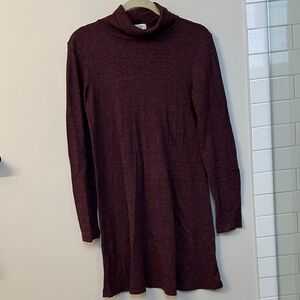 Michael Stars Thermal/Waffle Turtleneck Dress in Eggplant